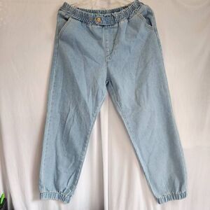 Shein Jogger Jeans Size Medium Light Wash Denim